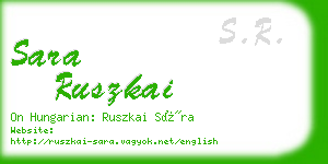 sara ruszkai business card